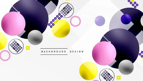 Circles and elements geometric abstract background Stock Illustration