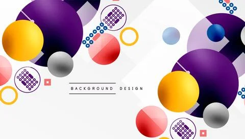Circles and elements geometric abstract background Stock Illustration