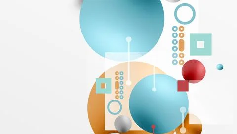 Circles and elements geometric abstract background Illustrazione stock