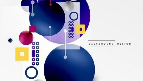 Circles and elements geometric abstract background 库存插图