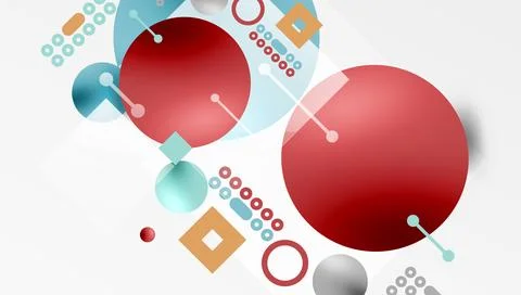 Circles and elements geometric abstract background Stock Illustration