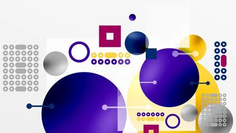 Circles and elements geometric abstract background Illustrazione stock