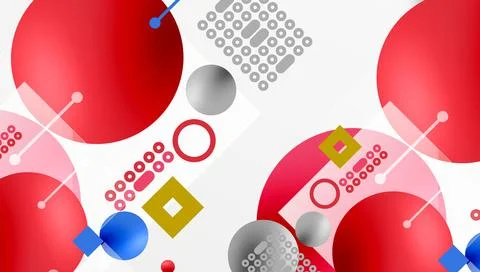Circles and elements geometric abstract background Stock Illustration