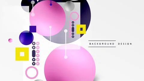 Circles and elements geometric abstract background Illustrazione stock