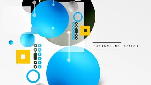 Circles and elements geometric abstract background Illustrazione stock