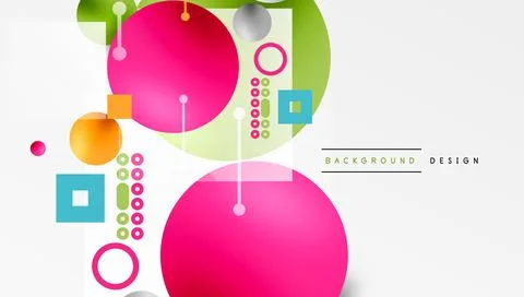 Circles and elements geometric abstract background Illustrazione stock