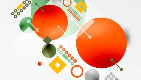 Circles and elements geometric abstract background Stock Illustration