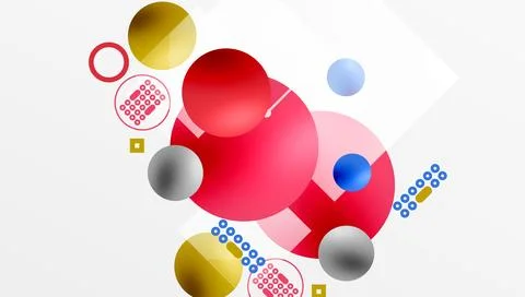 Circles and elements geometric abstract background Illustrazione stock