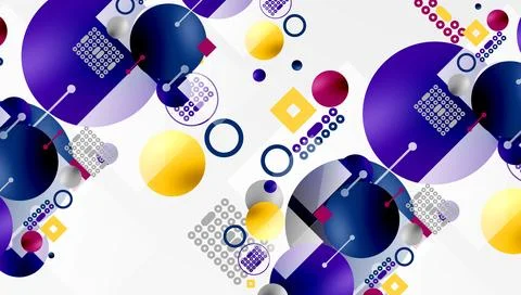 Circles and elements geometric abstract background 스톡 일러스트