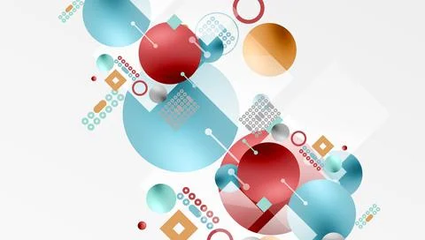 Circles and elements geometric abstract background Stock Illustration