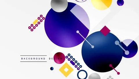 Circles and elements geometric abstract background 库存插图