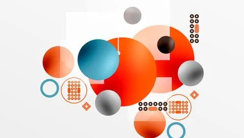 Circles and elements geometric abstract background Stockillustratie