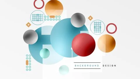 Circles and elements geometric abstract background Stock Illustration