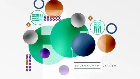 Circles and elements geometric abstract background Illustrazione stock