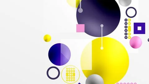Circles and elements geometric abstract background 库存插图