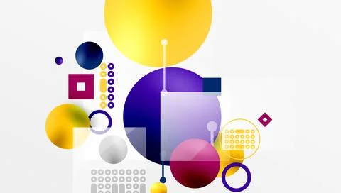 Circles and elements geometric abstract background Stock Illustration