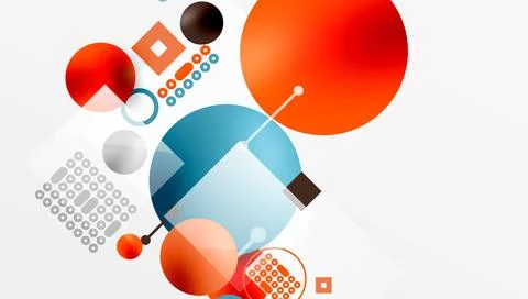 Circles and elements geometric abstract background Illustrazione stock