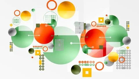 Circles and elements geometric abstract background Stock Illustration