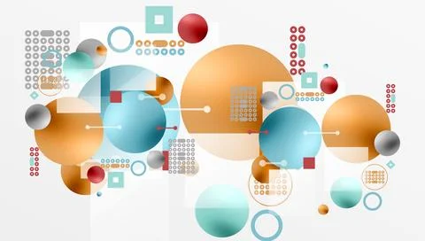 Circles and elements geometric abstract background Stock Illustration