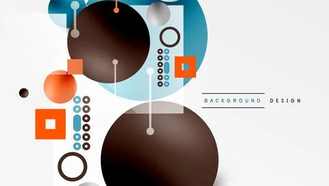 Circles and elements geometric abstract background 库存插图