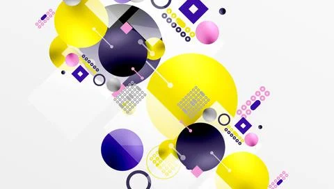 Circles and elements geometric abstract background Illustrazione stock