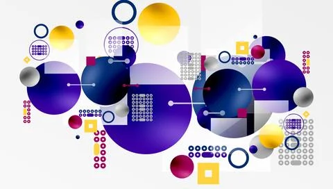 Circles and elements geometric abstract background 库存插图