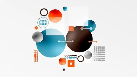 Circles and elements geometric abstract background Illustrazione stock