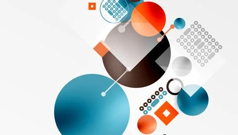 Circles and elements geometric abstract background 库存插图