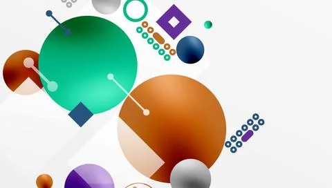 Circles and elements geometric abstract background Stock Illustration