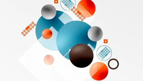 Circles and elements geometric abstract background Stock Illustration