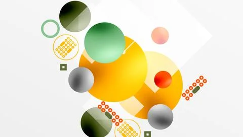 Circles and elements geometric abstract background Stock Illustration