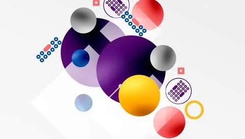 Circles and elements geometric abstract background 库存插图