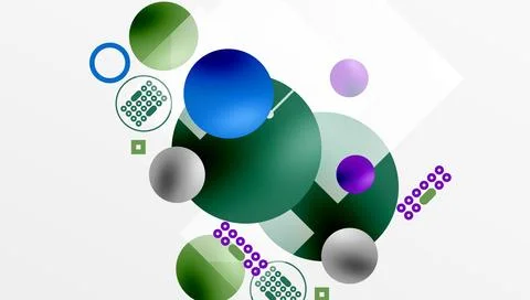 Circles and elements geometric abstract background 库存插图