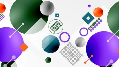 Circles and elements geometric abstract background 스톡 일러스트