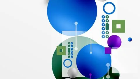 Circles and elements geometric abstract background Illustrazione stock