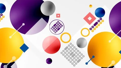 Circles and elements geometric abstract background 库存插图