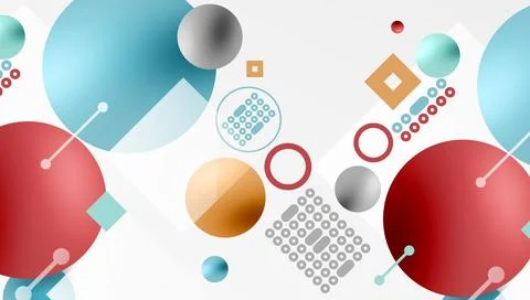 Circles and elements geometric abstract background 库存插图