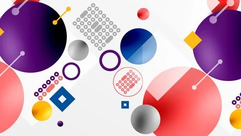 Circles and elements geometric abstract background Stock Illustration