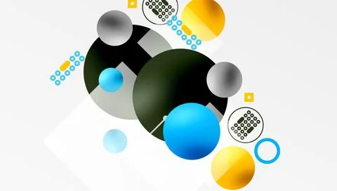 Circles and elements geometric abstract background 스톡 일러스트