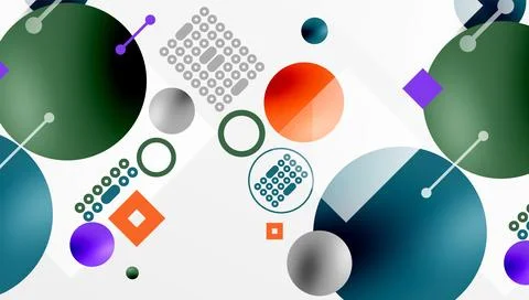 Circles and elements geometric abstract background Illustrazione stock