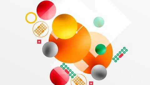 Circles and elements geometric abstract background 库存插图
