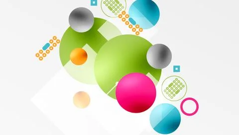 Circles and elements geometric abstract background Stock Illustration