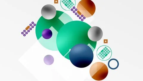 Circles and elements geometric abstract background Stock Illustration