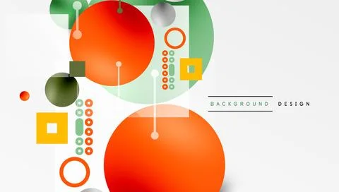 Circles and elements geometric abstract background 库存插图