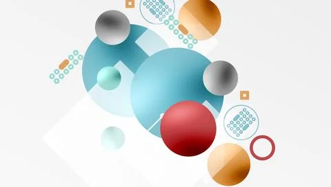 Circles and elements geometric abstract background Stock Illustration