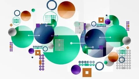 Circles and elements geometric abstract background 스톡 일러스트