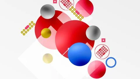 Circles and elements geometric abstract background Stock Illustration
