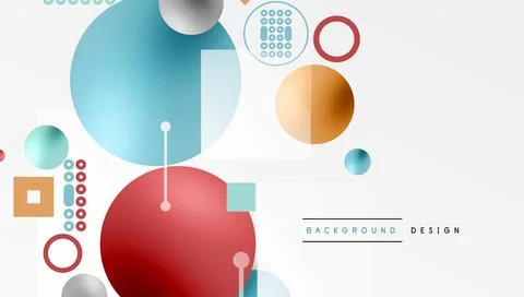 Circles and elements geometric abstract background 스톡 일러스트