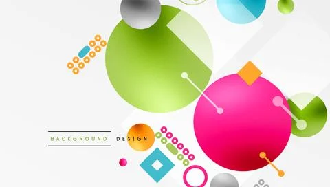 Circles and elements geometric abstract background Stock Illustration
