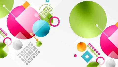 Circles and elements geometric abstract background Illustrazione stock